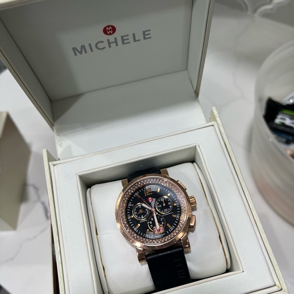 **RARE** Michele Rosegold Watch with diamonds - Picture 6 of 14